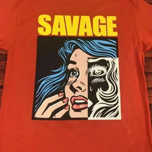 Mens Popular Poison Red T Shirt sz Large “Savage” New